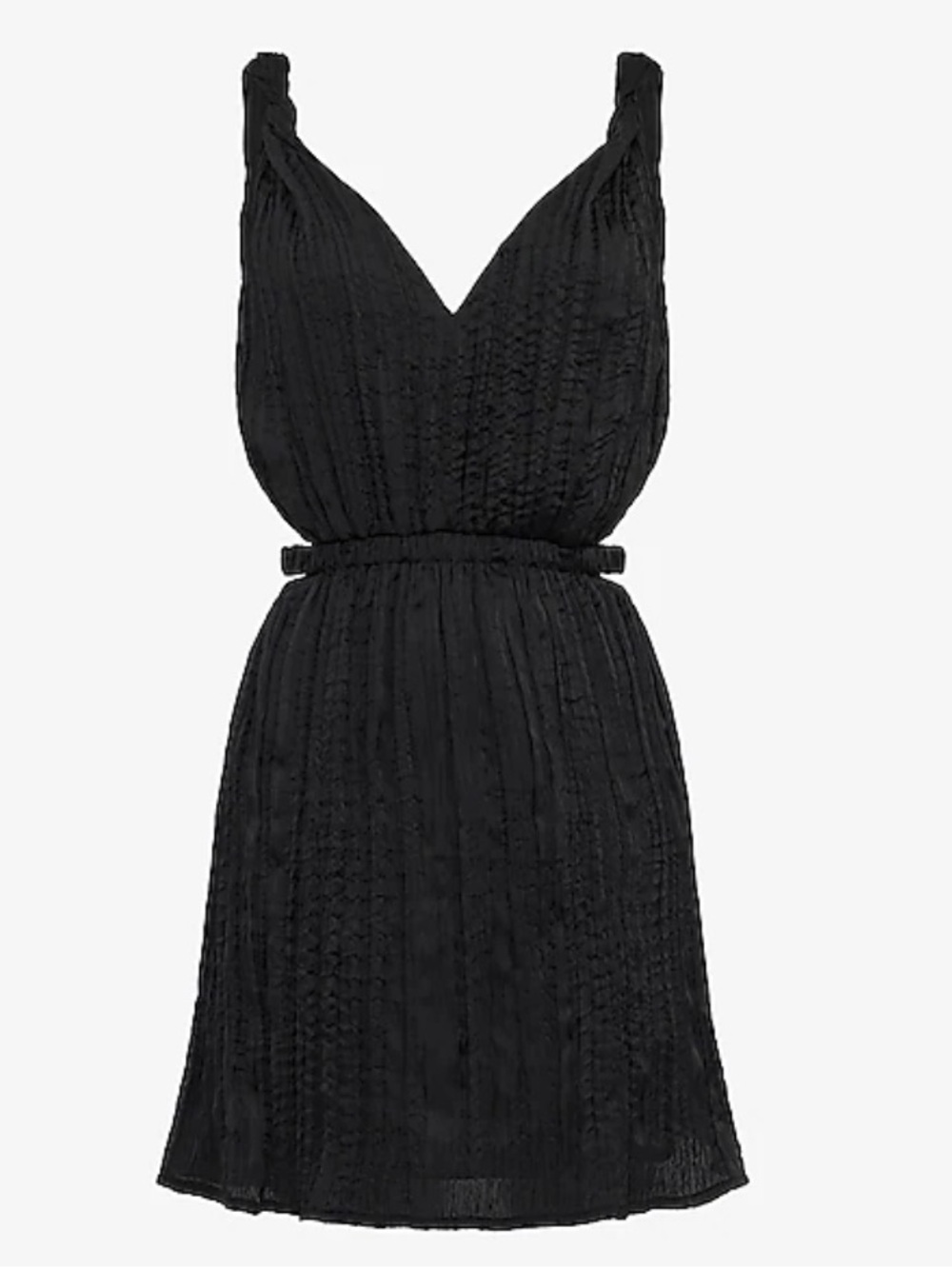 Sleeveless V-Neck Black Mini Dress EXPRESS